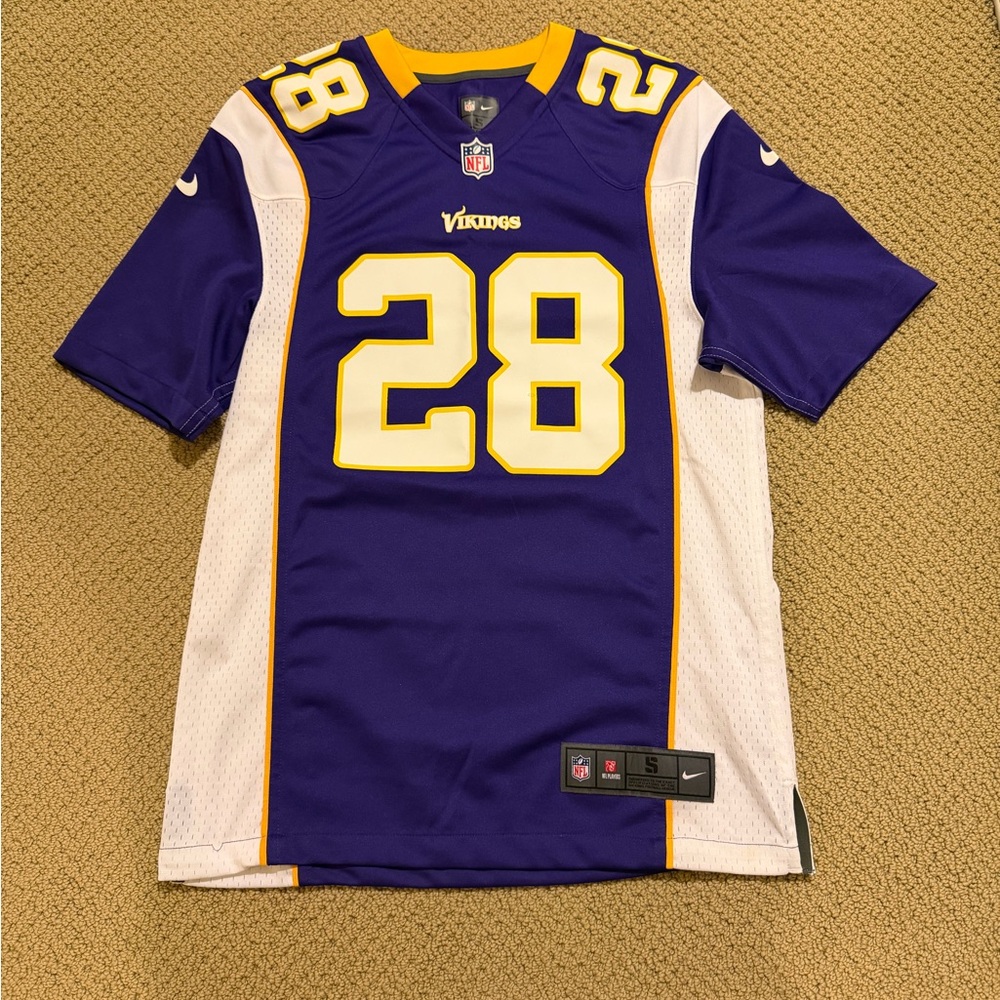 Nike Minnesota Vikings Adrian Peterson #28 NFL Team Jersey (Men’s Size Small) - Picture 1 of 4